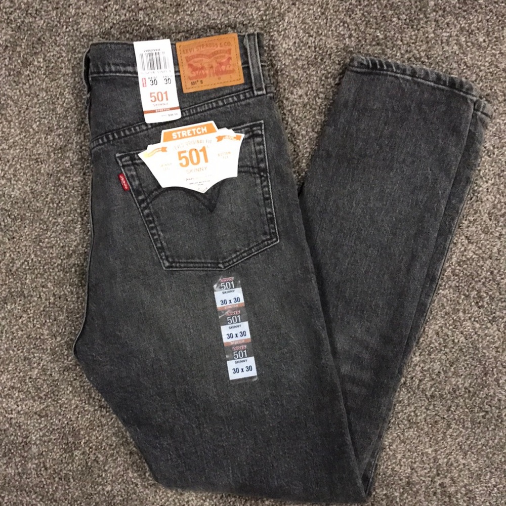 Black Levis 501 skinny Mom Jeans (stretch)